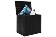 Costway 118L Large Outdoor Storage Box Anti-UV Container Organizer Toy Tools Shed Indoor Garden w/Built-in Handle Black