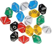 18pcs Plastic Place Value Dice Multifunctional Game Dice for Board Games Educational Play and Party Props Design for Adults