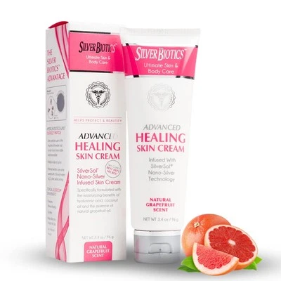Silver Biotics Nano Silver Healing Lotion Cream Grapefruit Scent Infused 20 PPM