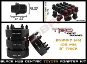 Toyota 6x5.5" 2" Hub Centric Wheel Spacers + 12x1.5 Black Mag Lug Nuts BOLT-KIT (for: Toyota)