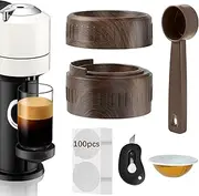 Resuable Nespre-sso Pods Vertuoline Resuable Pods, Reusable Ver-tuo Pods Refilling Kit with 100Pcs AL Foil for Vertuoline(No Pods Come)