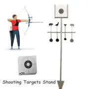 Airsoft Trimmer Target Stand w/ 20 Paper Targets For Airsoft Paintball Slingshot