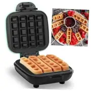 Mini Waffle Stick Maker, Easy to Clean, Non-Stick Surfaces, 4 Inch, Makes 4