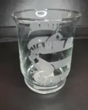 COQUI Etched Sipping Drinking Glass with Coqui Puerto Rican Flag Decal