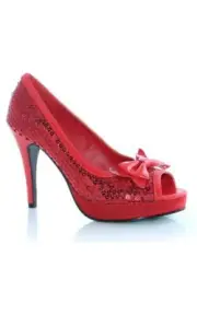 ADULT WOMENS RED RUBY SLIPPER HIGH HEEL DOROTHY WIZARD OF OZ SHOES