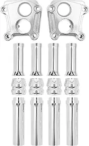HDBUBALUS Motorcycle Pushrod Cover Lifter Block Cover Pads Fit for Harley Twin Cams 1999-2017 Chrome