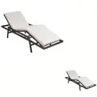 Sun Lounger with Cushion Outdoor Furniture Lounger Sofa Poly Rattan vidaXL