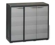 Outdoor Garden Storage Cabinet Lockable Adjustable Shelves Weatherproof Black Grey