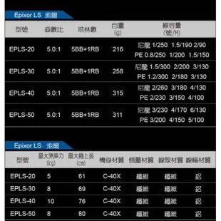 釣之夢~Okuma 寶熊 EPIXOR LS 索爾 紡車式捲線器 捲線器 釣魚捲線器 釣魚 釣具 路亞 海釣 岸拋 遠投