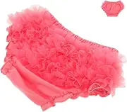 [LALADEFIEE] Baby Girls Cotton Shorts Tulle Ruffle Bloomers Soft Comfortable Newborn Infant Diaper Cover Bloomers for Summer Photoshoots Parties Everyday Wear