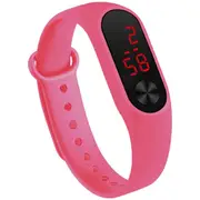 5 Pcs Led Simple Watch Hand Ring Watch Led Sports Fashion Electronic Pink