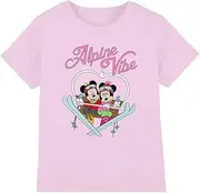 [Disney] Childrens/Kids Alpine Vibes Mickey Mouse T-Shirt (UK Size: 7-8 Years) (Pink)