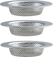 Stainless Steel Kitchen Sink Strainer, 3Pcs Kitchen Sink Strainer Stainless Steel Sink Drain Strainer,Kitchen Sink Strainer Stainless Steel Drain Filter Strainer,Stainless Steel Sink Drain Strainer