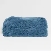 Hotel Living Long Hair Faux Fur Throw Rug Bonnie Blue