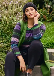 [Virtuelle] Taking Shape Bamboo Watercolour Cosy Top Size 10 in Print - Plus Size Women's Tops & T Shirts Print