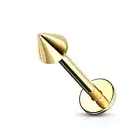 Piercing Ear Labret Gold Plated With Tip