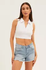 Blue Relaxed Denim Shorts Mid Rise - Size 14, Women's Relaxed Short