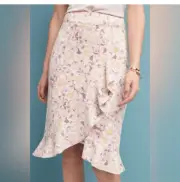 NWT Anthropology Skye Ruffled Floral Skirt Size 14