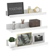 16 Inch White Floating Shelves for Wall Mount, Modern Wood Wall Shelf Ledge
