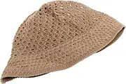 [WOFASHPURET] Female Summer Sunshade Bucket Hat and Breathable for Outdoor Adventures Khaki