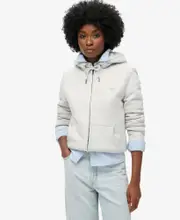 Essential Borg Lined Zip Hood | Glacier Grey Marle