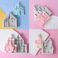 在飛比找ETMall東森購物網優惠-公主王子城堡房子硅膠模具 卡通立體diy巧克力翻糖蛋糕裝飾模