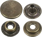 uxcell 60 Sets Press-Stud Cap Buttons 15mm Metal Snap Fastener Alloy Sew-on Snap Buttons for Bags Leather Marine Boats Canvas, Bronze