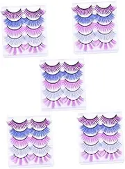 Ipetboom 5sets Brown Individual Eyelashes Thick Fake Lash Extension Simulation Eyelashes for Makeup for Women 5pairs*5