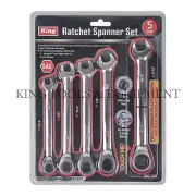 KING 5PC Gear Ratchet Spanner Combination Wrench Set Professional Hand Tool SAE