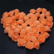 100pcs Artificial FOAM Rose Flower Heads - Orange