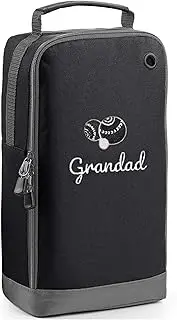 Embroidered Black Lawn Bowls Shoe Bag for Grandad Bowling Design Lawn Bowl Shoe Bag Gifts Shoe Bag with Grandad Presents Bowl Personalised Bowling Bag Black Bag, Black, Grandad