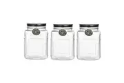 3PK Lemon & Lime Ascot Glass Jar 1.5L Kitchen Storage Canister Container Clear