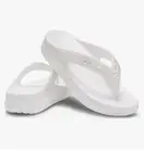CROCS Sloane Glitter Womens Wedge Platform Flip Flops White Silver Sandals 10