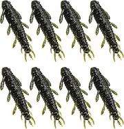 Saltwater Fishing Bait, Bass Bait - Slow Sinking Silkworms Bait, Realistic Soft Silkworms Slow Sinking Fishing Bait for Bass Trout Bass Black Carp