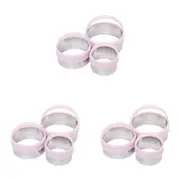 3 x 3pc Wiltshire 3 Sizes Scone and Cookie Round Cutters Moulds - Pastel Pink