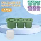 2 Pcs Tumbler Ice Mold Silicone Ice Cube Tray with Lid for Tumbler Cup StWQC