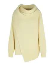 Jil Sander Drop Shoulder Draped Scarf Jumper DE36,DE34,DE32,DE38 Nude