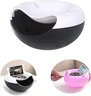Multi-Function Snack Bowls Snacks Storage Box Double Layer Container Household Plate Dish Organizer +Phone Slot Stand Holder for Pistachio, Peanuts, Sunflower Seed, Edamame, Cherries, Candies