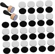 PHENOFICE 2Pcs Mini Ink Blending Brushes with Wood Handle Round Sponges for Stamping and Painting Drawing Supplies for Scrapbooking and Creative Journals