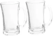 Set of 2 Large Glass Mugs 300ml Dishwasher Safe Heat Resistant for Beer Tea