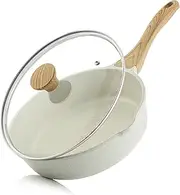 SENSARTE Nonstick Ceramic Sauté Pan 28cm, Non-Toxic Deep Frying Pan Skillet with Lid, Healthy Jumbo Cooker, Stay Cool Handle, Induction Compatible, PFOA & PFAS Free
