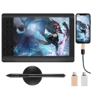 Pro Graphics Drawing Tablet Pen Display, Graphics tablet 10x6 Inch 12 Smart Keys