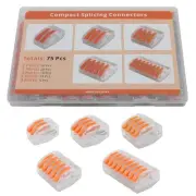 75PCS Lever Wire Nuts Connectors Kit, 2/3/4/5/8 Port Wire Splice Connectors f...