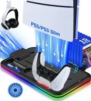 PS5 Slim Stand Cooling Station for Playsation 5 Slim Console Disc/Digital,PS5 Accessories Cooling Stand