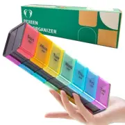 Extra Large Pill Organizer- XXL Pill Box 7 Day - Weekly Pill Organizer with A...