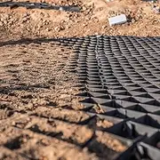 Ground Control Grids for Subgrade Work, Geogrid Retaining Wall Reinforcement - Flexible Folding Pea Gravel Grid, Paving Stabilizer Mesh 2‘'/ 5 Cm Thick, w/Drain Hole((10ft x 13ft) 3m x 4m)