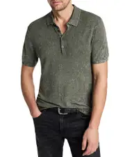 John Varvatos Chatham Crinkle Textured Regular Fit Polo Shirt