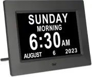 TSITSC 7 Inch Digital Day of The Week Clock Extra Large 7", 7 Black