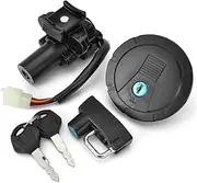 CACNPDPHZH Fuel Gas Cap Ignition Switch Seat Lock Fit for Kawasaki KLX125 KLX250 D-Tracker KLX250S KLX250SF KL250 Super Sherpa KL110 KSR PRO