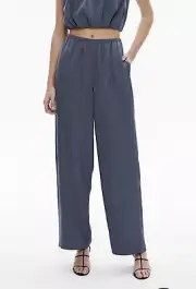BNWT Witchery 14 Fine Waistband Pant Silky Slate Grey Smart/Casual RRP $160